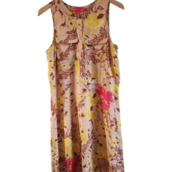 Plenty Tracy Reese 100% Silk Floral Hi Lo Dress Size M Womens - Picture 2 of 7